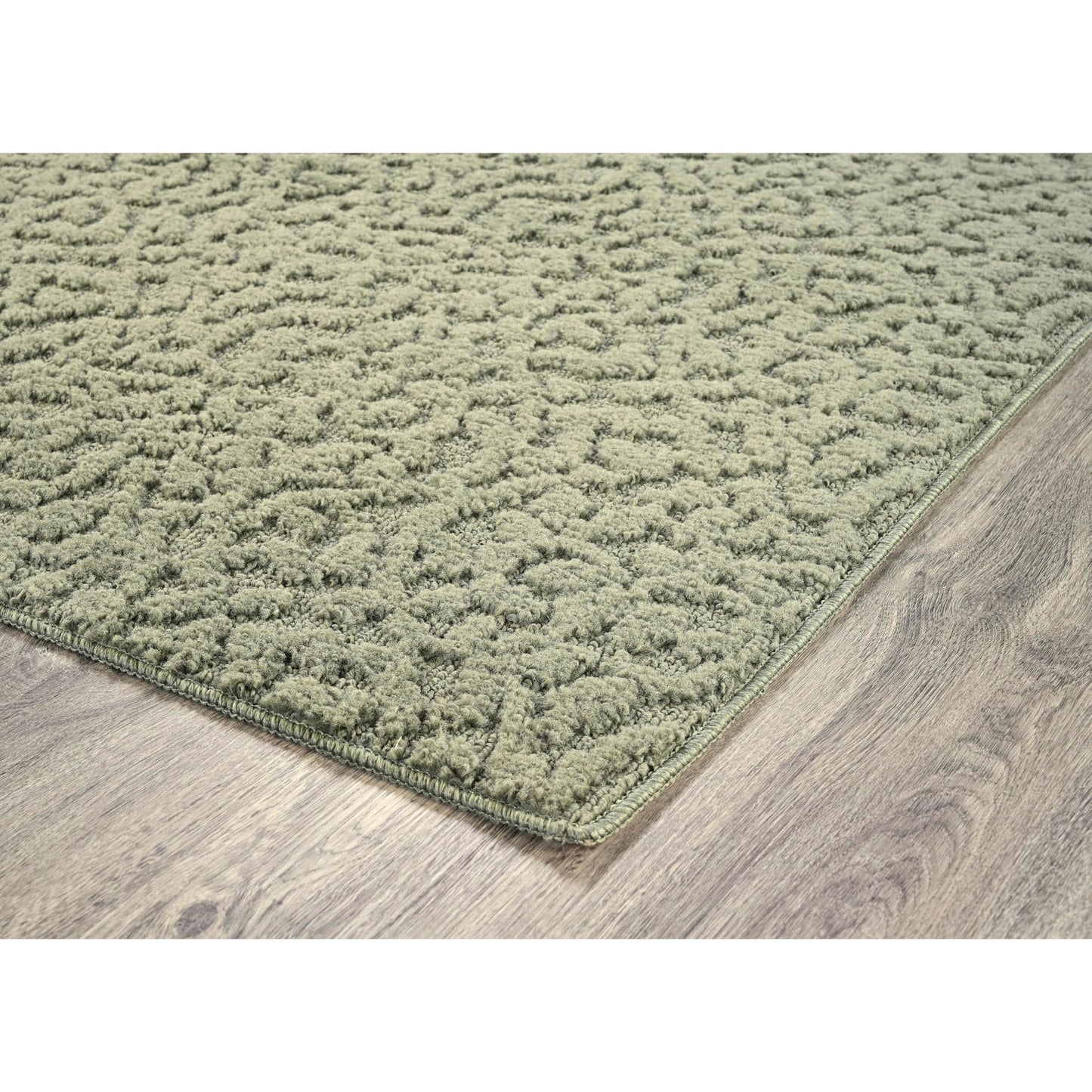 Garland Rug Ivy 6 Ft. X 9 Ft. Sage Green Floral Solid Color Area Rug - Durable, Stylish, and Soft Rug for Living Rooms, Hallways, Bedrooms, and High-Traffic Areas