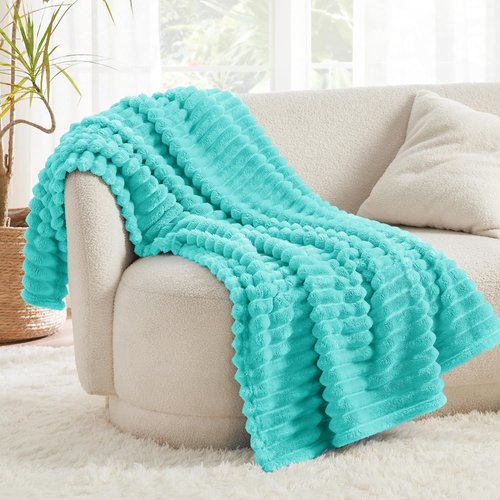 Bedsure GentleSoft Fleece Blanket - Cozy Blue Fog Throw for Couch, Perfect 50x60 Inches Size