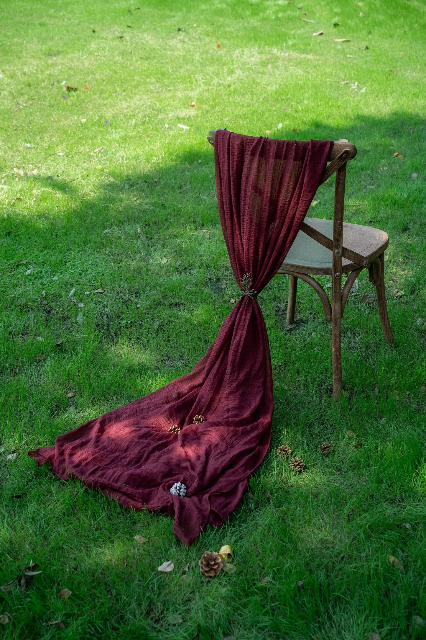 Keketoarrange 10pcs Burgundy Table Runner Valentines Decor Red Cheesecloth Gauze 120 Inch 10 FT Rustic Boho Cheese Cloth Runner for Wedding Baby Bridal Shower Party Long Sheer Spring Home Decorations
