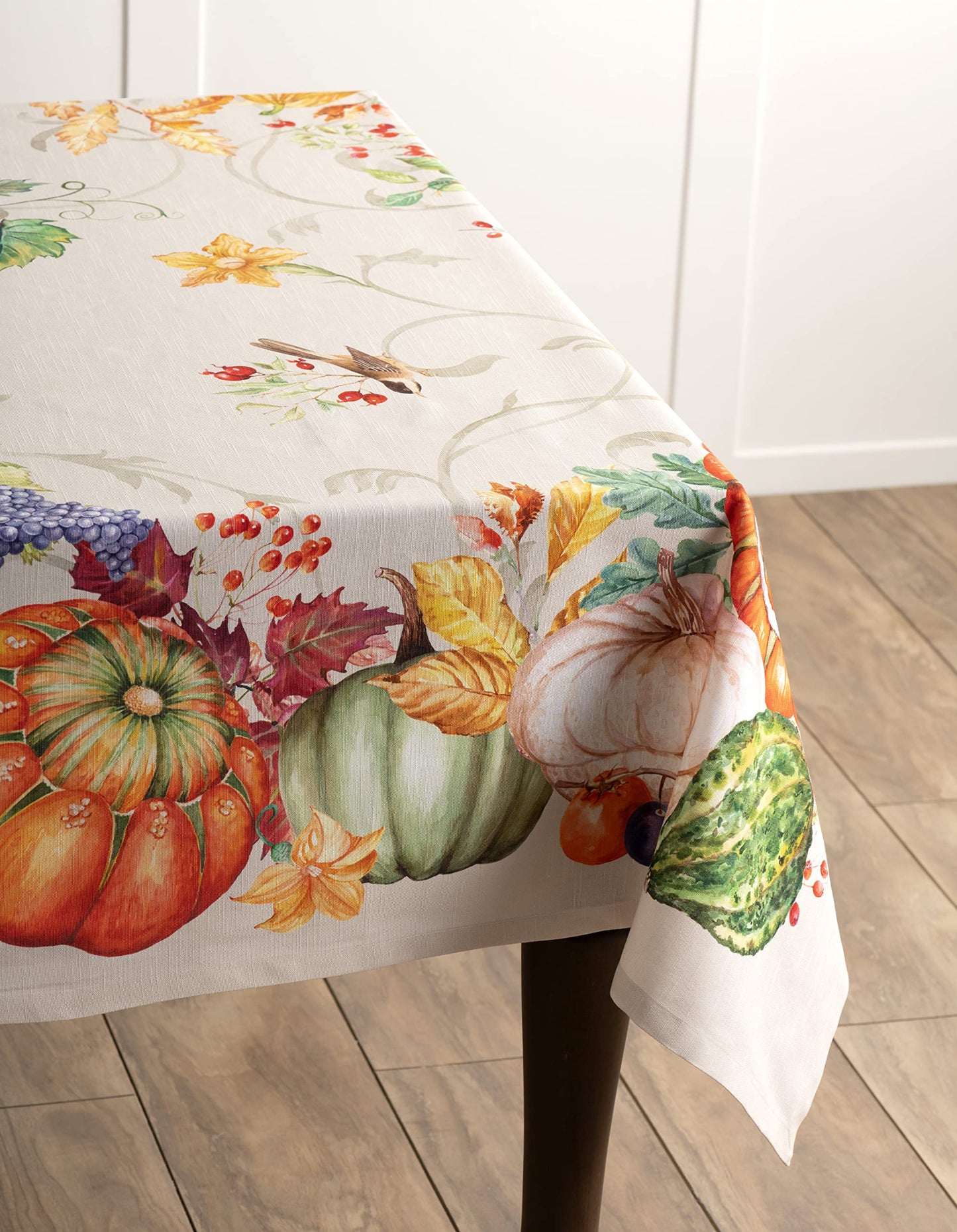 Maison d' Hermine Table Cloth Rectangle Table 100% Cotton 60 x 108 Inches Fall Tablecloth Reusable Everyday Use for Thanksgiving Christmas Decorations Dining Farmhouse Party (Lumina)