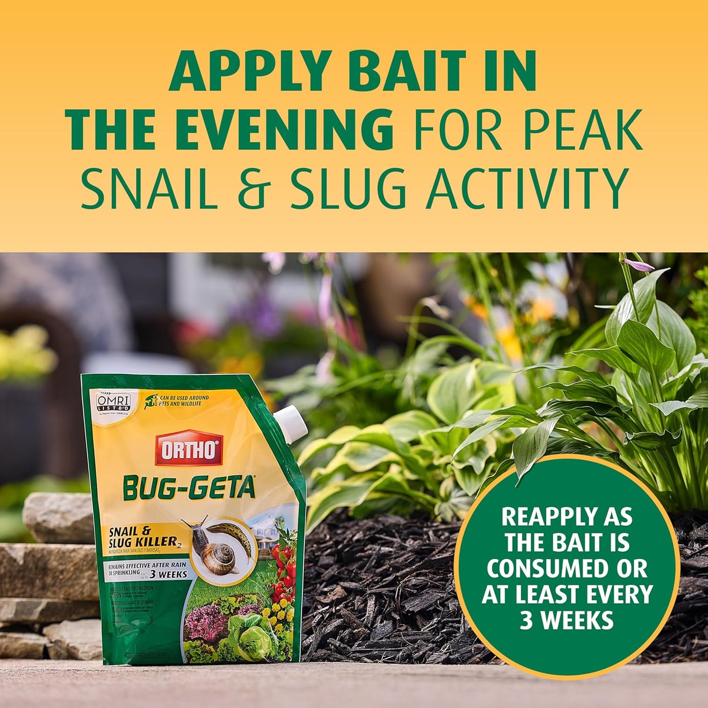 Ortho Bug-Geta Snail & Slug Killer - Effective Pest Control for 3 Weeks | 2 lbs