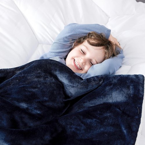 Bedsure GentleSoft Fleece Blanket - Cozy Cute Throw for Kids | 43x55 Inches, Navy