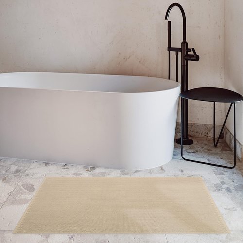 Cotton Paradise Bath Mat - 100% Cotton Non-Slip, Soft & Absorbent, Quick Dry | 20x34 Inch Beige