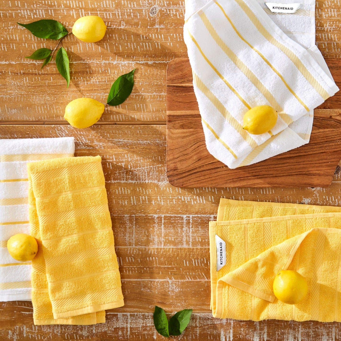 KitchenAid Albany Kitchen Towel Set, Orange Sorbet, 4 Piece