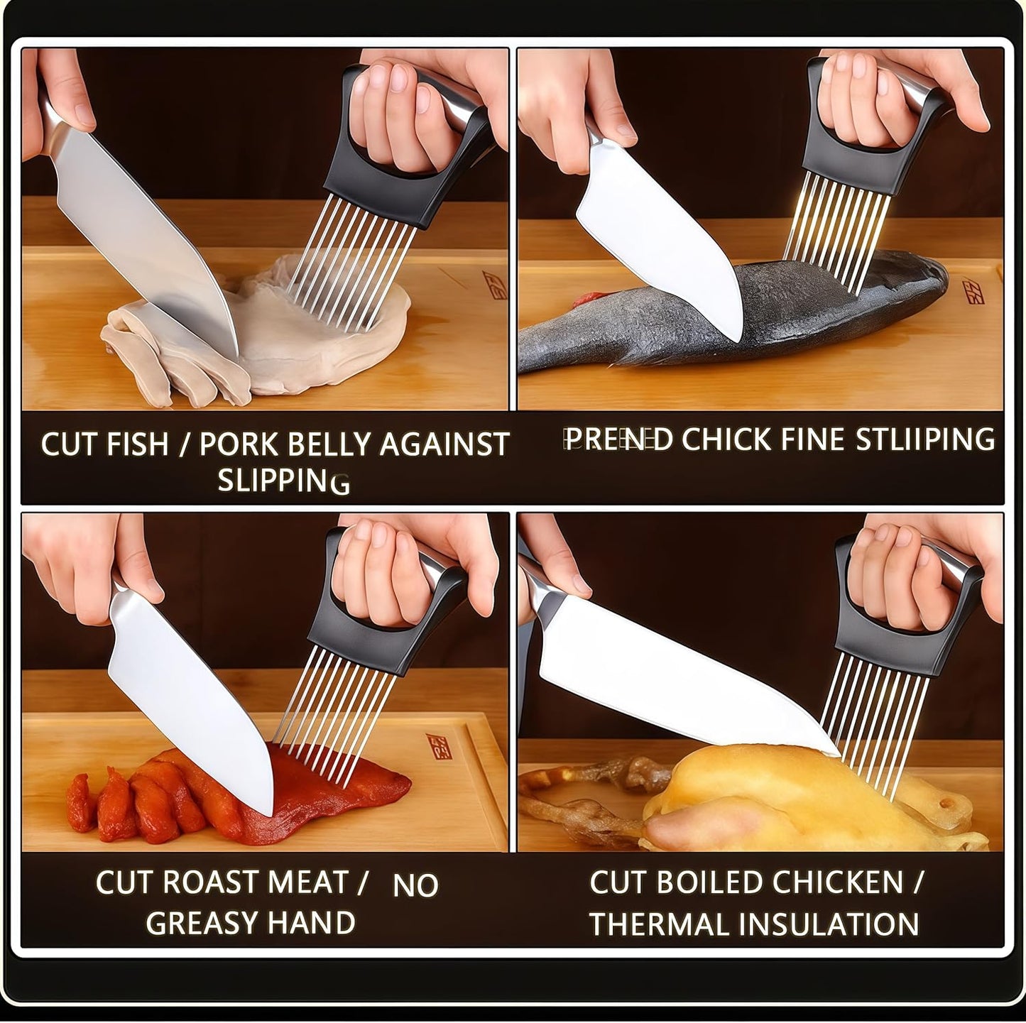 Skiennix Onion Slicer - Upgraded Chopper Tool for Effortless Slicing of Vegetables & Meat | Black