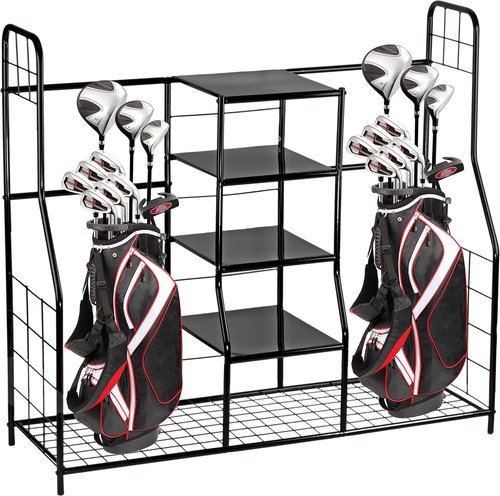 Home-it Golf Organizer Extra Large - Dual Storage Solution for Golf Bags, Clubs, Balls & Accessories