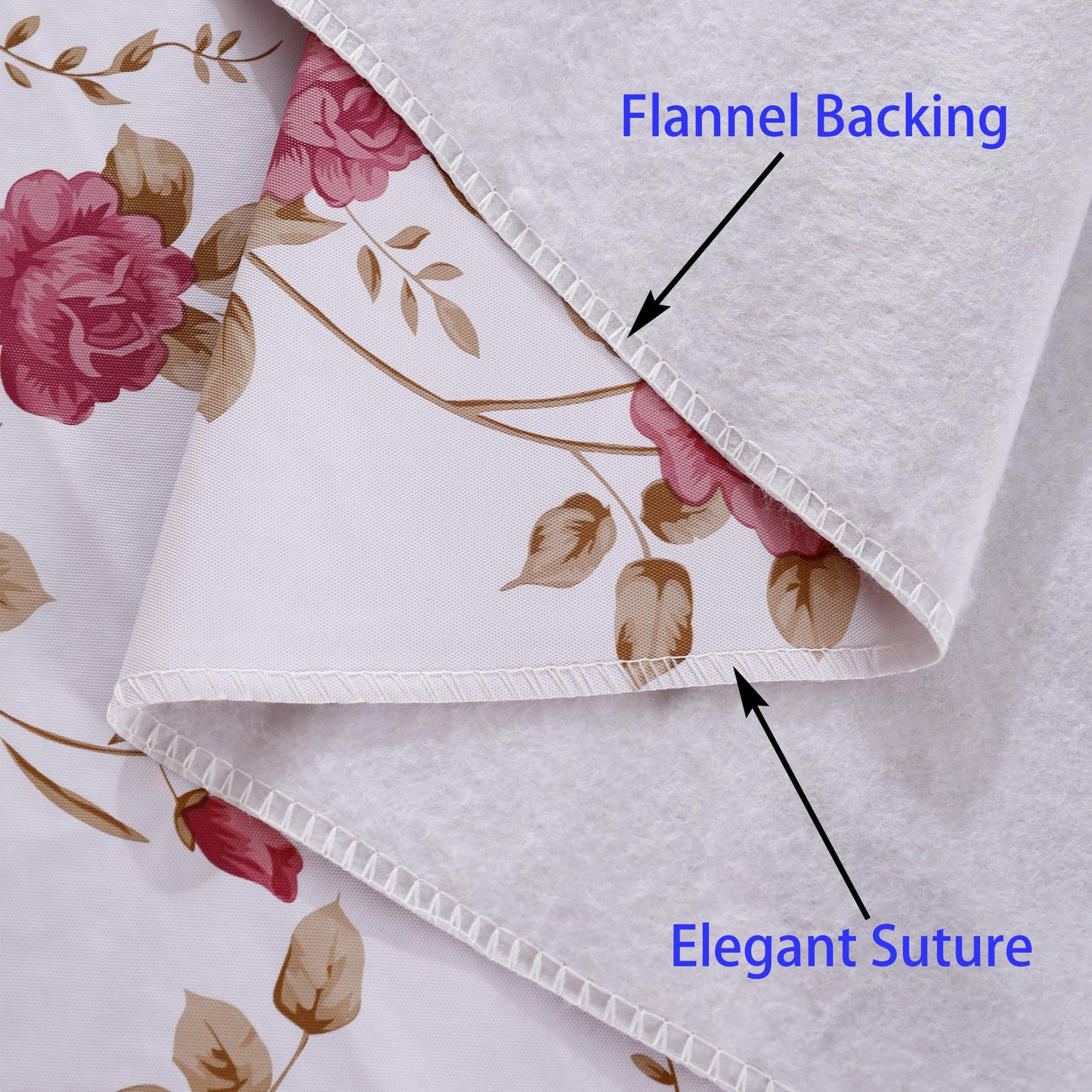 Walrus Heavy Duty Vinyl Tablecloth with Flannel Backing Waterproof Oil-Proof Plastic Table Cloth Stain-Resistant Wipeable Rectangle or Square Table Cover for Indoor and Outdoor (Flowers, 60X84 Inch)