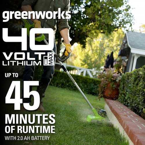 Greenworks 40V Cordless String Trimmer - 12" Dual Line, Auto Feed, Variable Speed, Lightweight, 3-Year Warranty