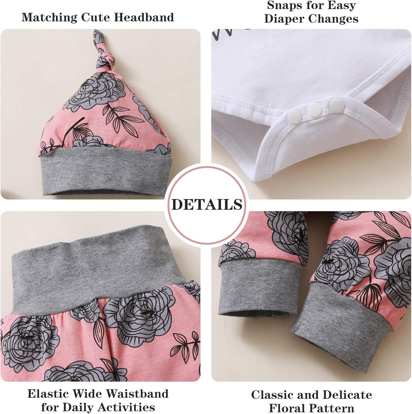 Renotemy Infant Romper Set - Cute Summer Outfit for Baby Girls | Toddler Clothes Gift Set