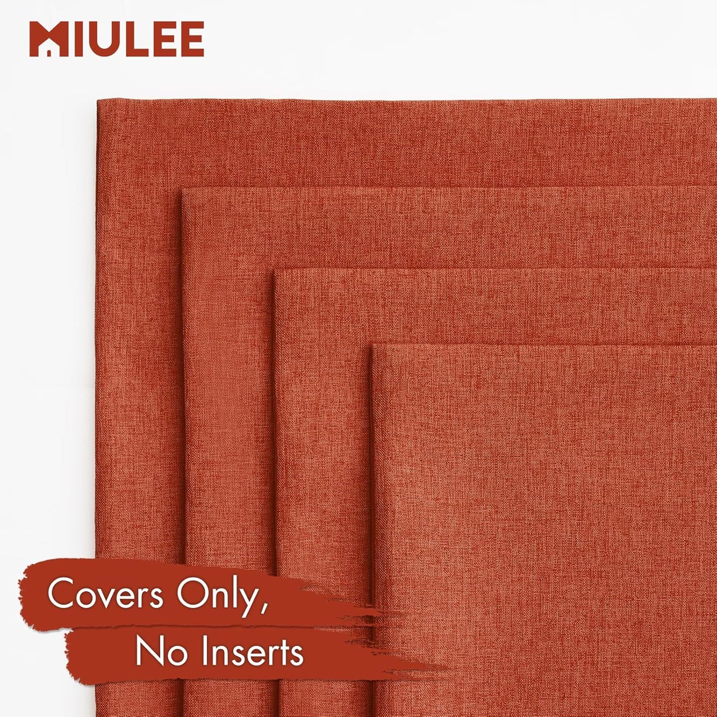 MIULEE Decorative Burnt Orange Throw Pillow Covers - Waterproof Linen Cushion Cases | 18x18 Inch, Set of 4