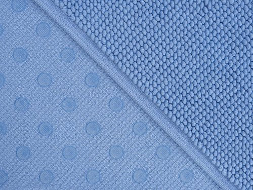 Cotton Paradise Non-Slip Bath Mat - 100% Cotton, Soft & Absorbent, 17x24 Inch, Sky Blue