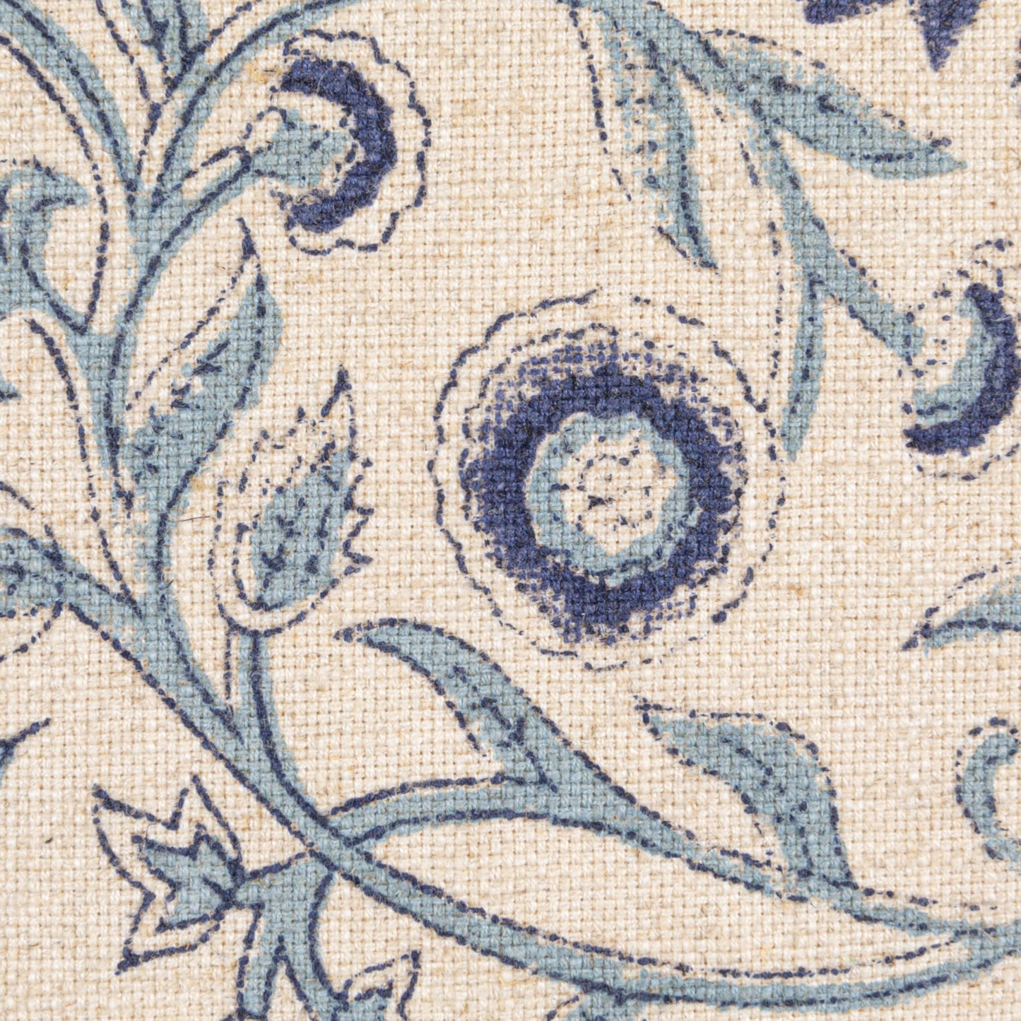 Creative Co-Op Square Floral Cotton Blend Pillow, Blue