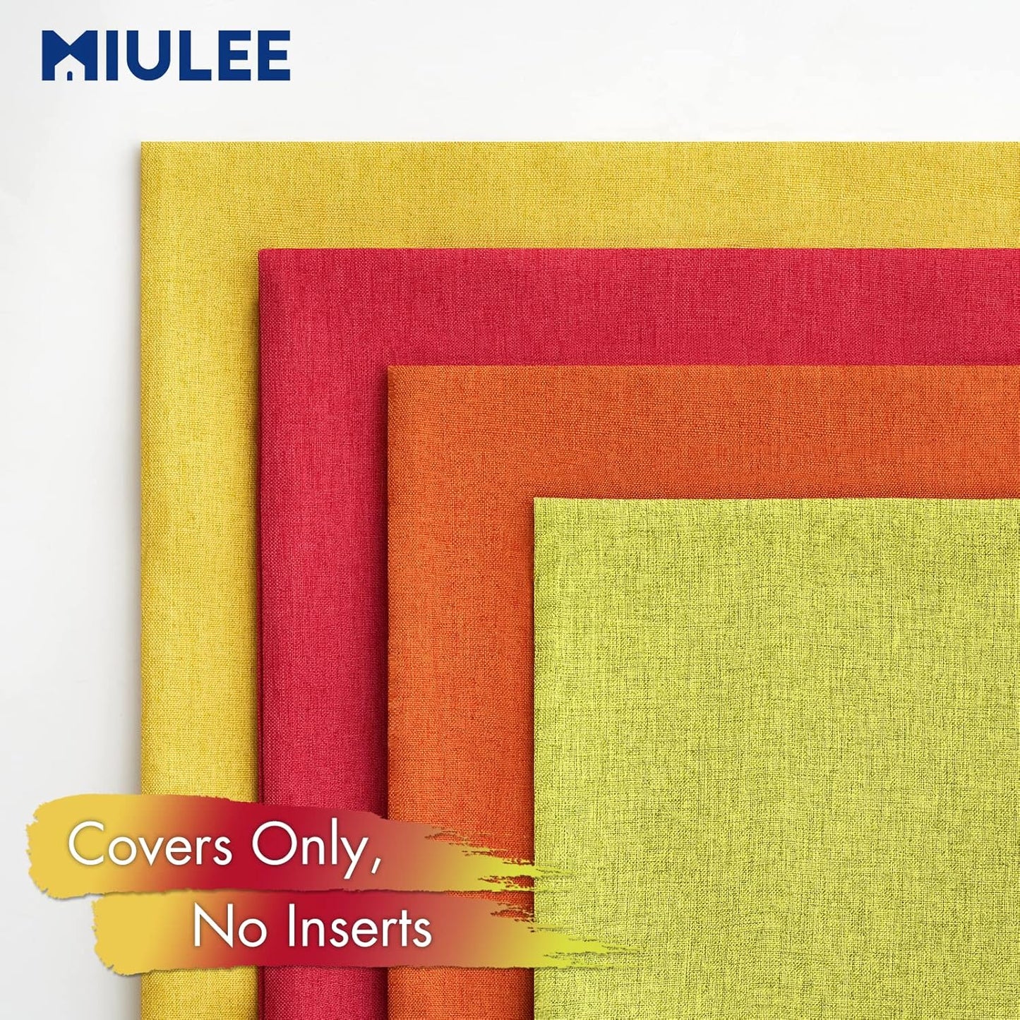 MIULEE Decorative Outdoor Throw Pillow Covers - Waterproof Farmhouse Cushion Cases | 18x18 Inch Red/Green (Pack of 4)
