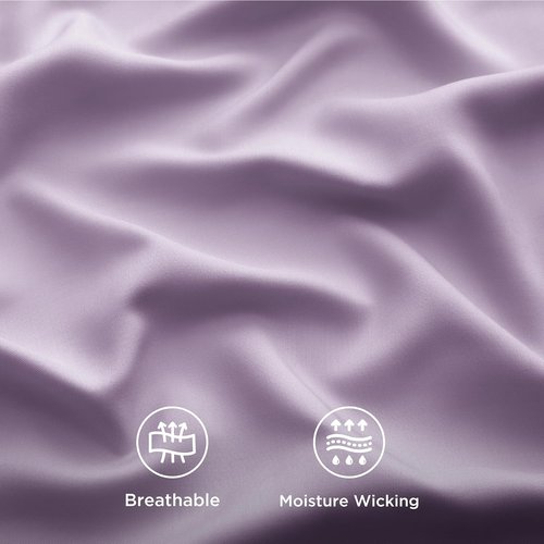 Bedsure Cooling California King Sheet Set - Breathable & Soft Rayon from Bamboo, Deep Pocket, Lilac