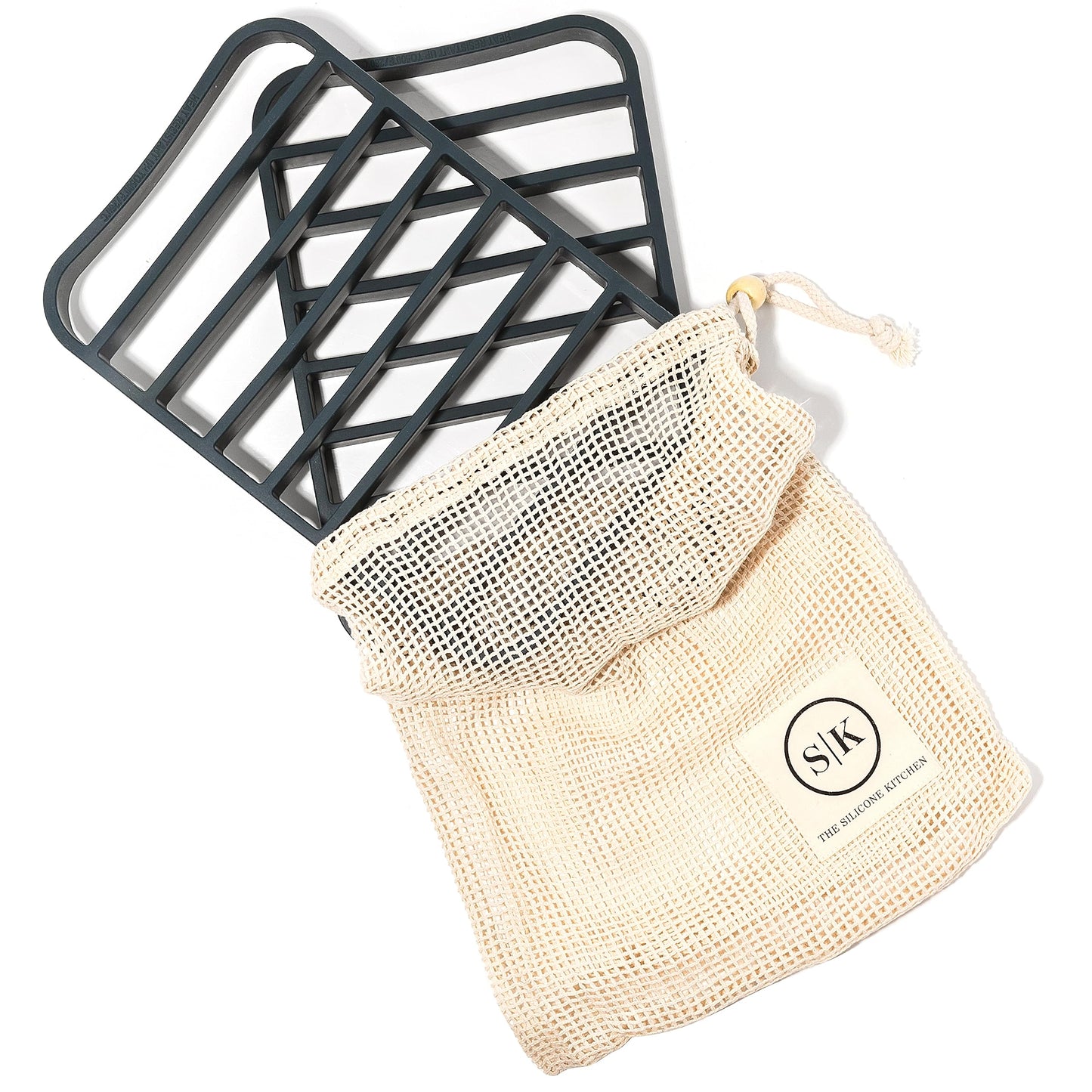 The Silicone Kitchen Silicone Roasting Rack Pan Extra Large, Dishwasher Safe, BPA Free, Non-Toxic, 7 in by 10.75 in, Navy, 2 Pack