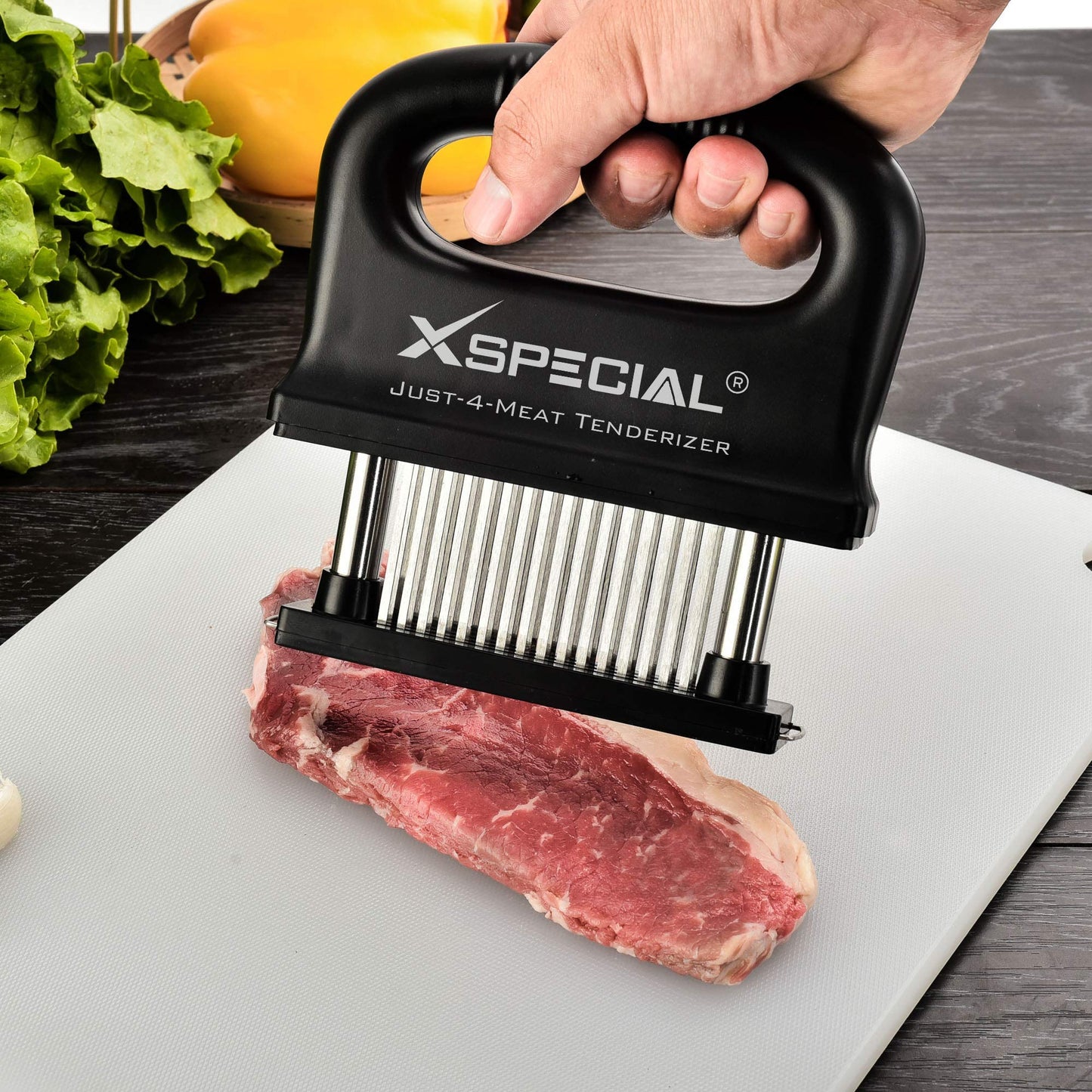 Meat Tenderizer Tool - 48 Blade Stainless Steel Needle Tenderizer for Steaks, Chicken, Pork - Heavy Duty Kitchen Tenderizing Tool - Dishwasher Safe