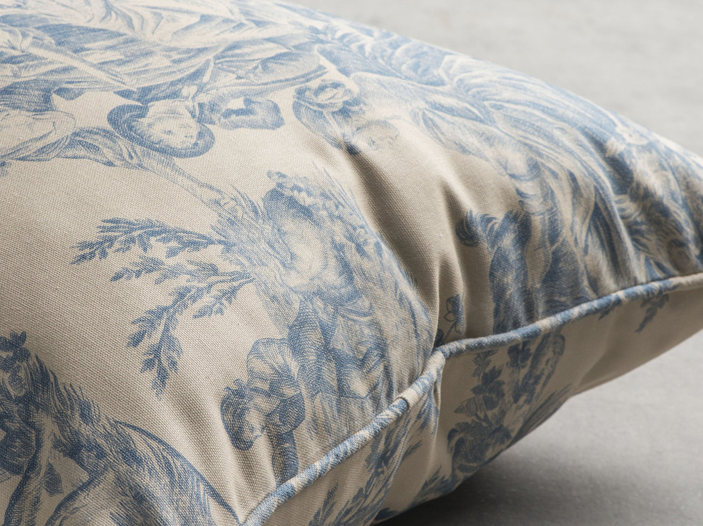 Maison d' Hermine Decorative Pillow Covers 18 x 18 inch Square 100% Cotton Toile Throw Pillow Covers with Invisible Zipper for Living Room Couch Chair Sofas Gifts for Mothers Day - The Miller - Blue
