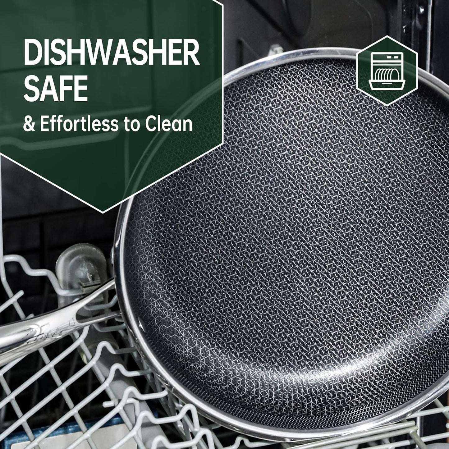 Skiennix 10-Inch Nonstick Frying Pan - PFOA-Free Hybrid Skillet with Stay-Cool Handle | Oven & Dishwasher Safe, Induction Compatible