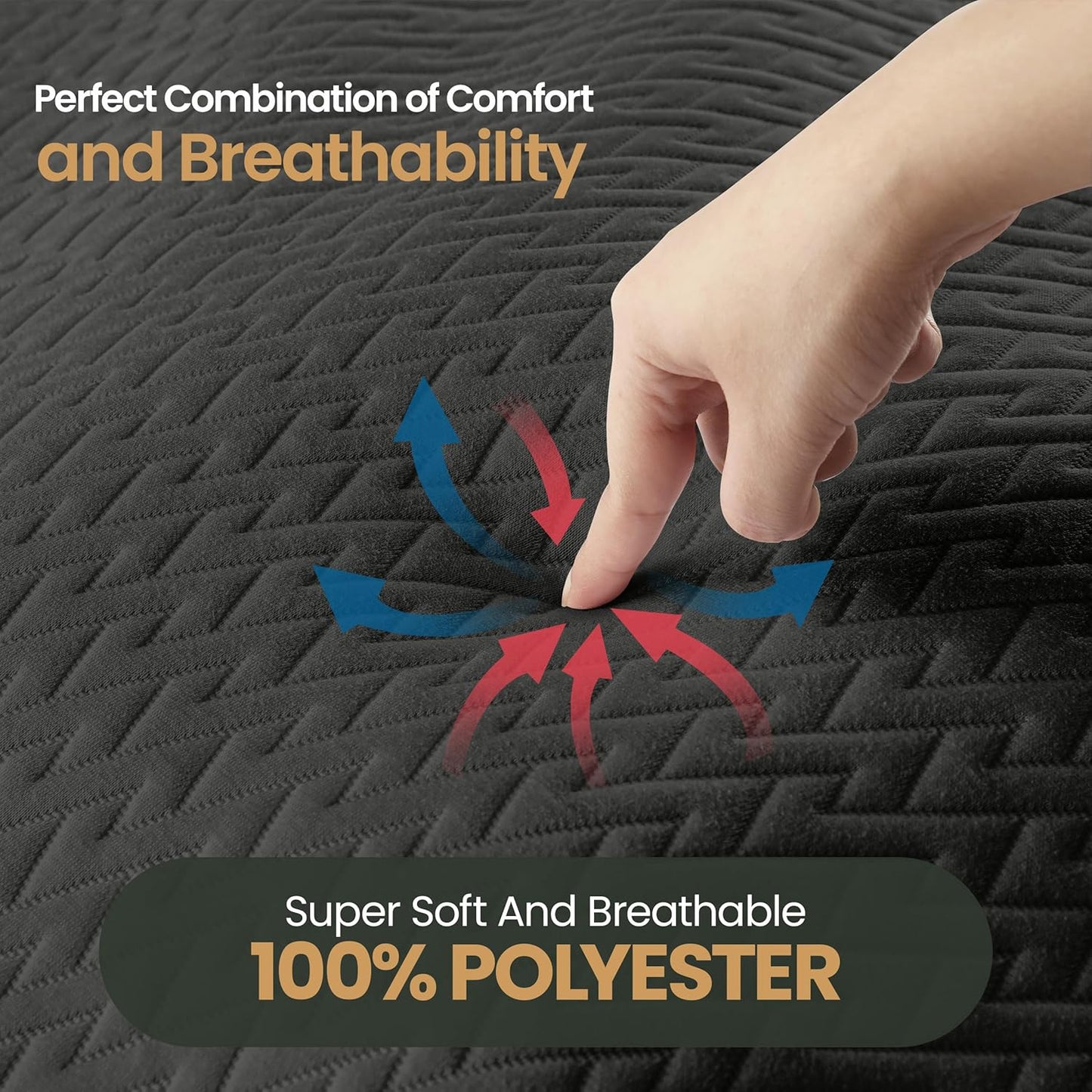 Utopia Bedding Waterproof Mattress Protector - Twin Size Gray, Premium 3D Air Soft Fabric, Fits 15" Deep