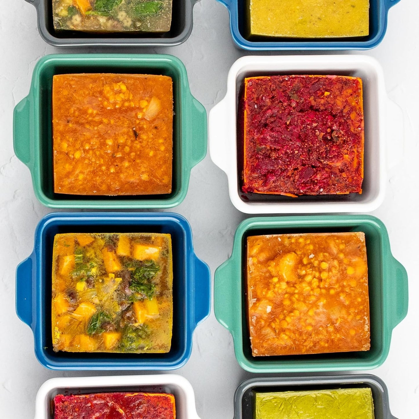 Souper Cubes Stoneware | Premium 5" x 5" Mini Baking Dishes with Silicone Covers - Set of 2 in Charcoal