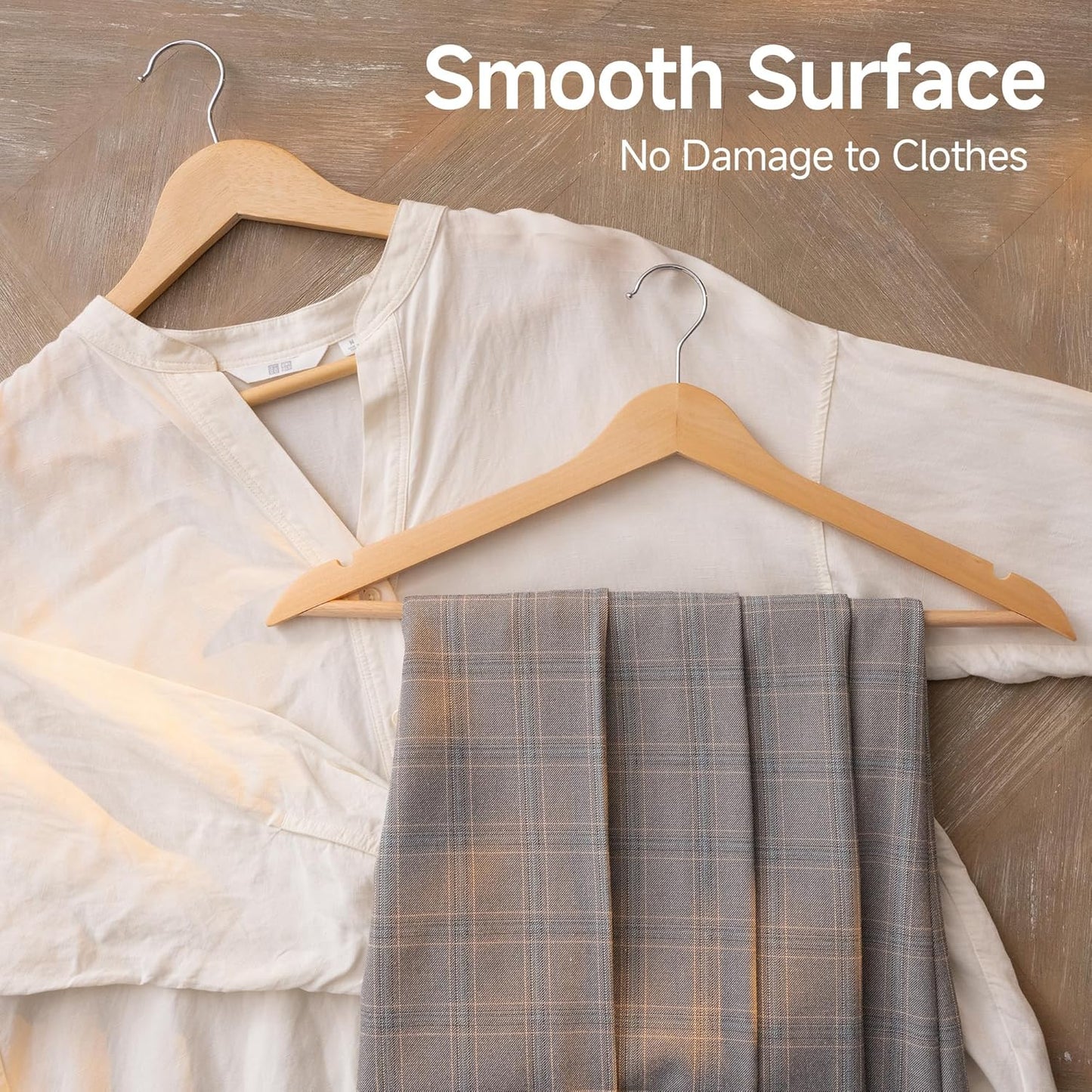 StorageWorks Wooden Clothes Hangers - 20 Pack for Coats, Shirts, Jackets & Suits | Natural Wood Finish