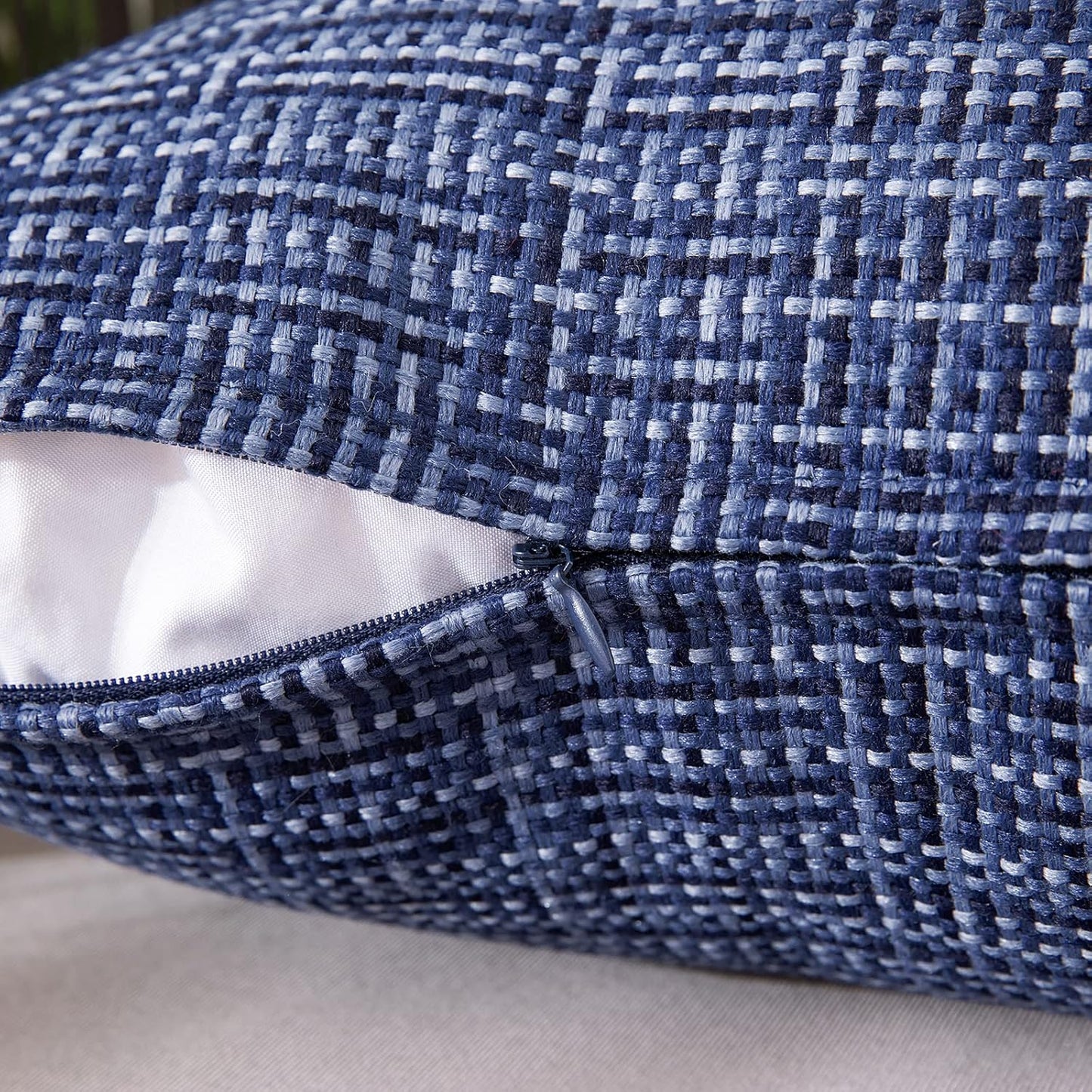 MIULEE Outdoor Waterproof Throw Pillow Covers - Decorative Navy Blue Cushion Covers | 18x18 Inch, Pack of 2