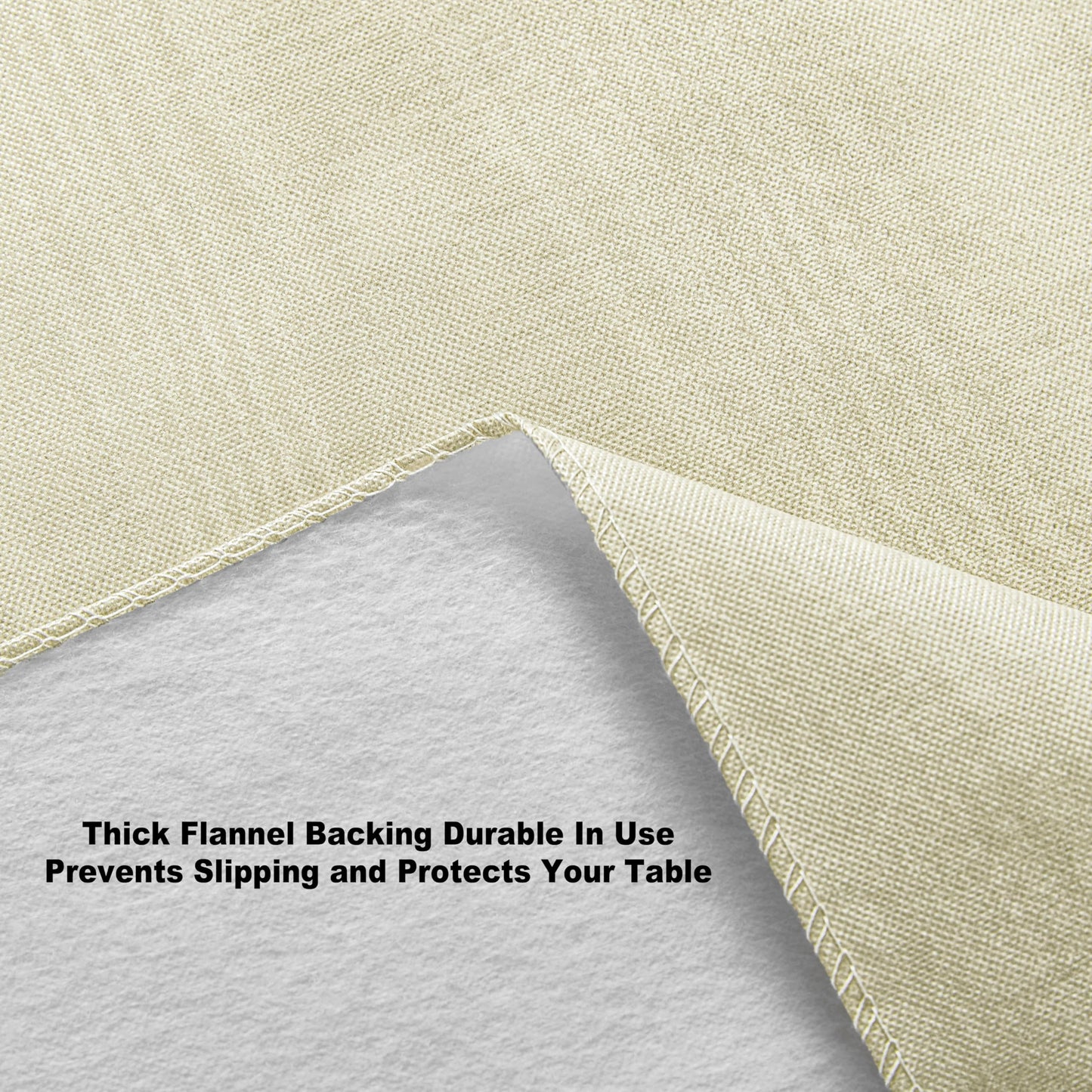 Newbridge Vinyl Flannel Backed Tablecloth, 60 x 84 Inch Rectangle, Beige Moire Wavy Solid Design, Heavyweight Indoor Outdoor Waterproof Table Cover, Easy Care Wipe Clean
