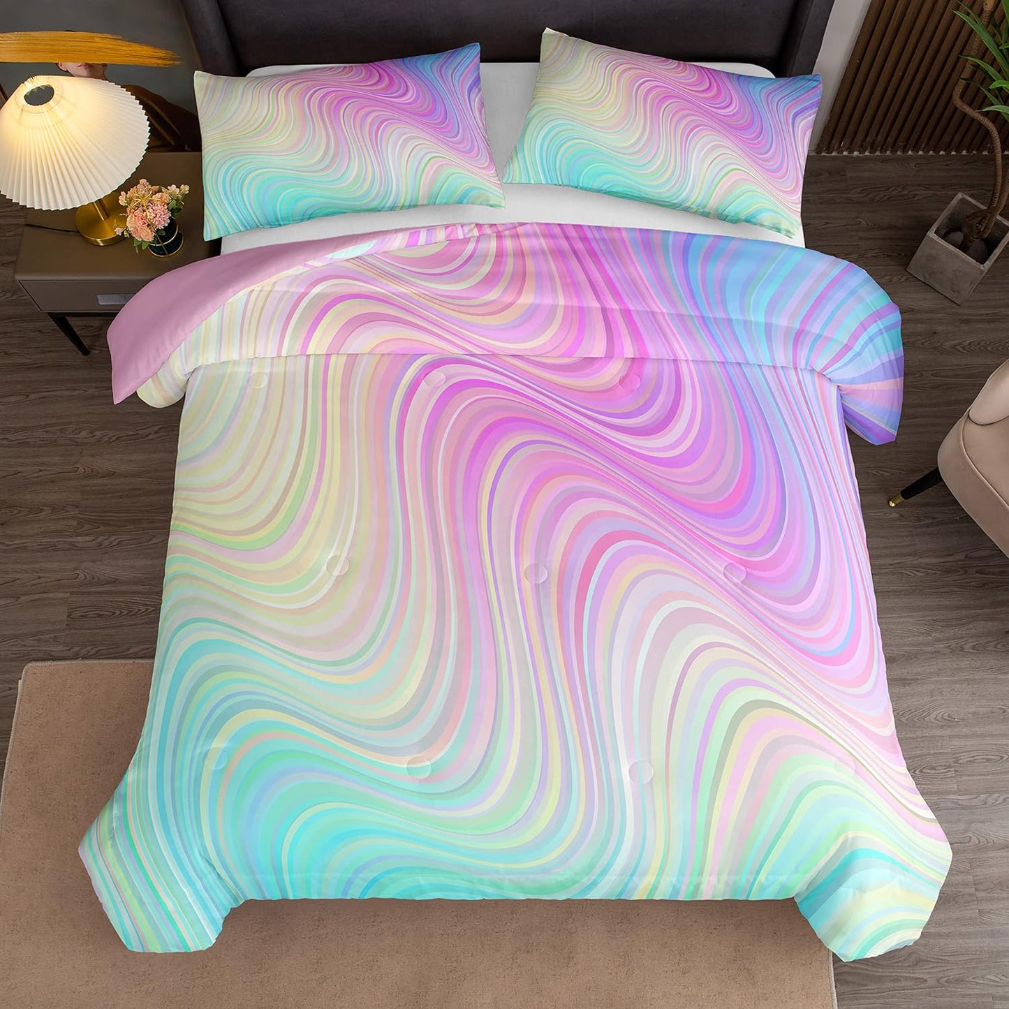 Bodhi Rainbow Graffiti Football Bedding for Boys & Teens - Full Comforter Set with Matching Pillowcases