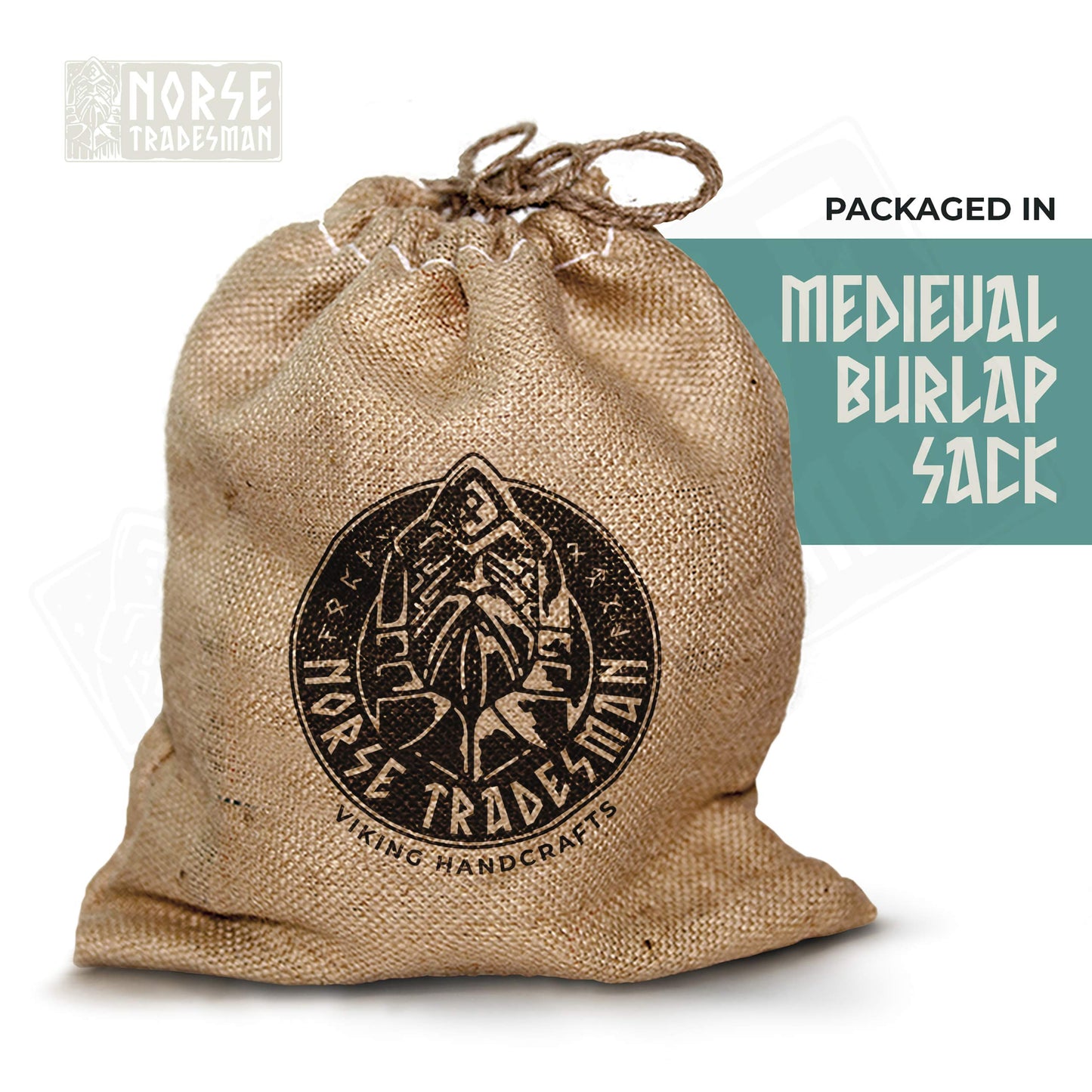 Norse Tradesman Original XL Viking Drinking Horn Mug - 100% Authentic Beer Horn Tankard With Natural Surface & Burlap Gift Sack | The Original, Low Polish, approx. 30 oz