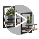 Sbosbo Rustic Brown Floating Wall Shelves for Plants - Set of 2