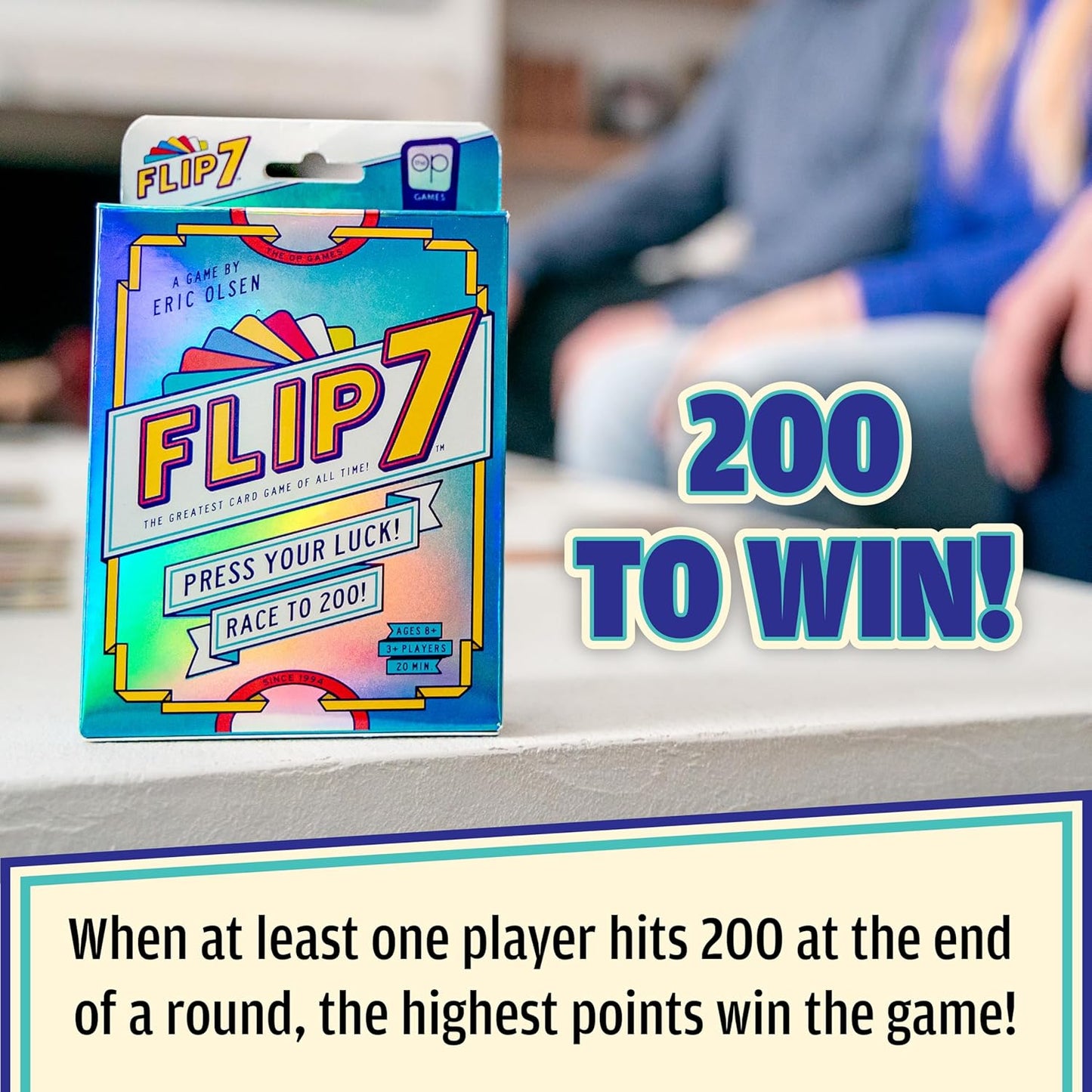 USAOPOLY Flip 7 Card Game - Fast-Paced Strategy & Luck Blend for 3+ Players | Ages 8+ | 20 Min Play Time