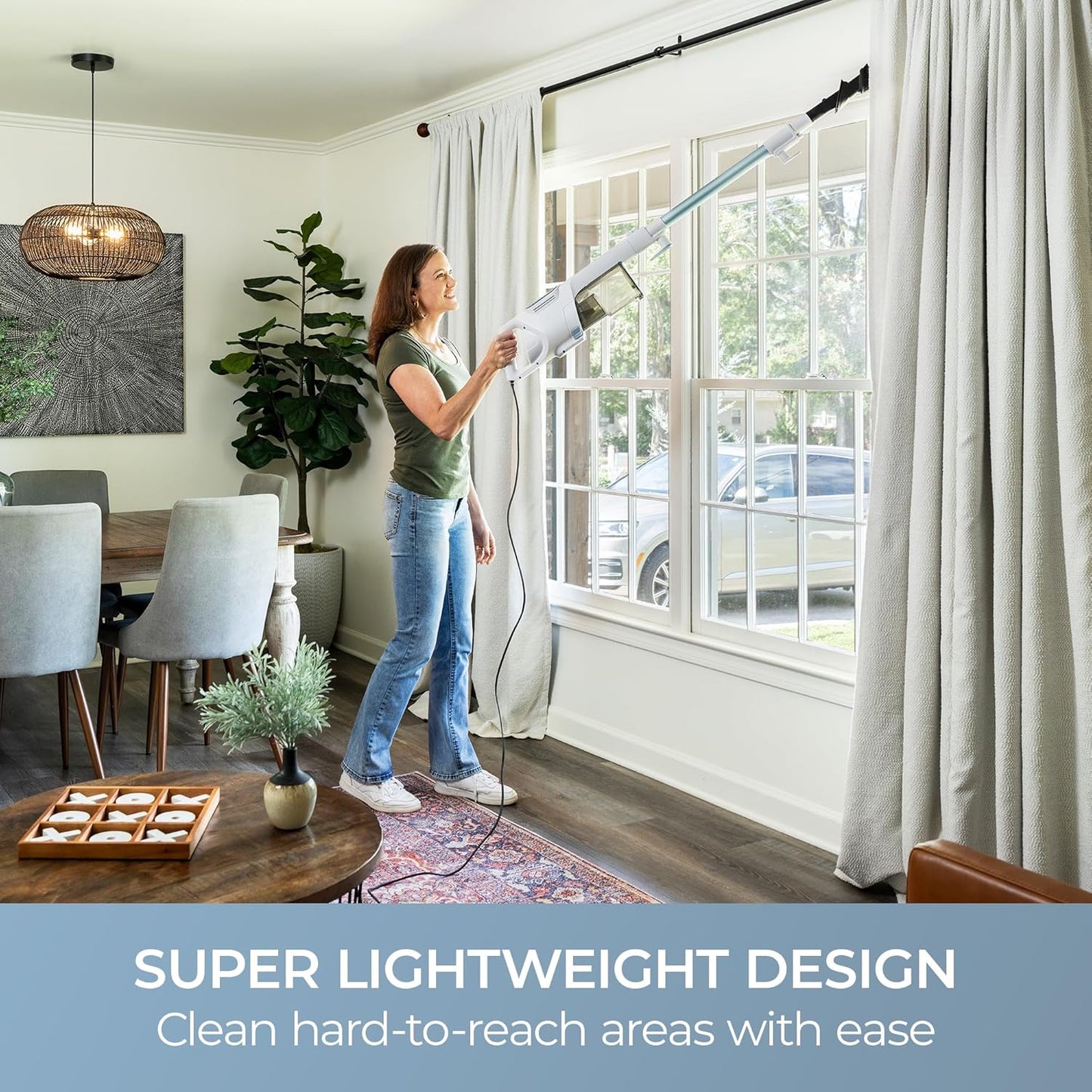 Kenmore CS2015 Corded Stick Vacuum - Powerful 2-Motor Suction, Detachable Hand Vac, LED Headlight & Hair Eliminator Nozzle for Carpets and Bare Floors