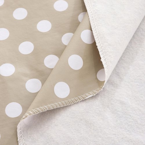 Heavy Duty Vinyl Tablecloth with Flannel Backing Waterproof Oil-Proof Plastic Table Cloth Stain-Resistant Wipeable Rectangle or Square Table Cover for Indoor and Outdoor (White Dots，60x102 Inch)