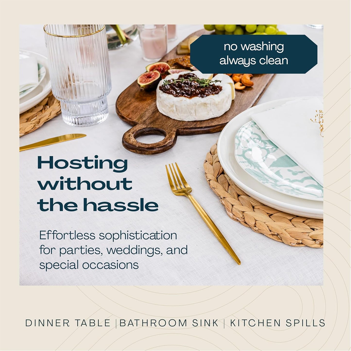 Lintext Disposable Linen-Feel Guest Towels - Soft & Absorbent 8" x 17" Paper Napkins | Pack of 300 for Events