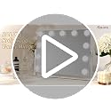 Hollywood Makeup Mirror with Lights - White Frame, 16 x 12.9 inch, Touch Control, 11 LED Bulbs, Detachable 10X Magnifier