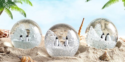EUSTUMA Hand Blown Glass Penguin Paperweight - Unique Sea Animal Ornament for Aquariums | Perfect Birthday Gift