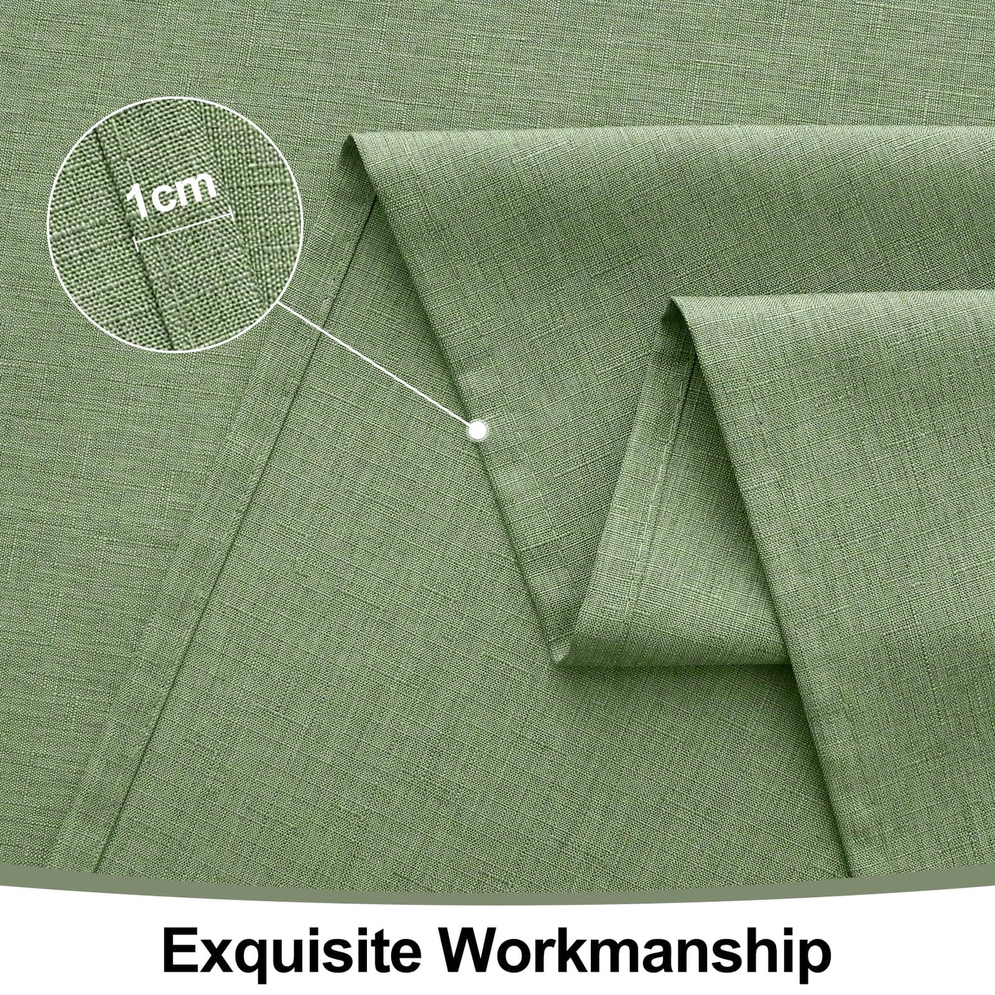 Smiry Rectangle Table Cloth Linen Textured, Waterproof Spillproof Anti-Wrinkle Burlap Tablecloth, Washable Decorative Fabric Table Cover for Dining, Party, Banquet, 52 x 70 Inch, Sage Green