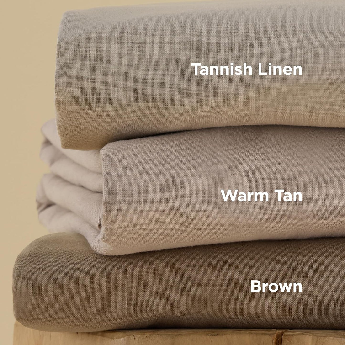 Bedsure Linen Duvet Cover Queen - Breathable Linen Cotton Blend Bedding Set for Hot Sleepers | 3-Piece in Linen Color