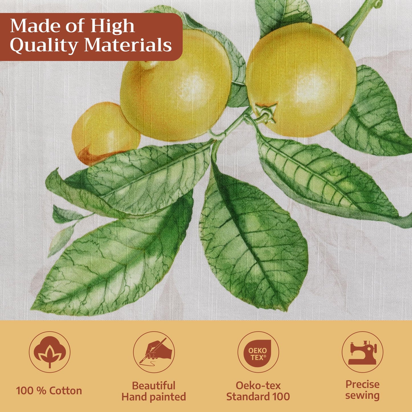 Maison d' Hermine Table Cloth Round Table 100% Cotton 69 Round Inches Tablecloth Reusable Decorative for Dining Kitchen Room Farmhouse Home Gifts for Mothers Day Spring Summer - Limoncello