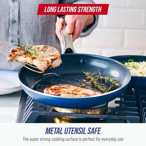 Blue Diamond 10" Nonstick Frying Pan | Diamond-Infused Ceramic, PFAS-Free, Dishwasher Safe, Durable Design