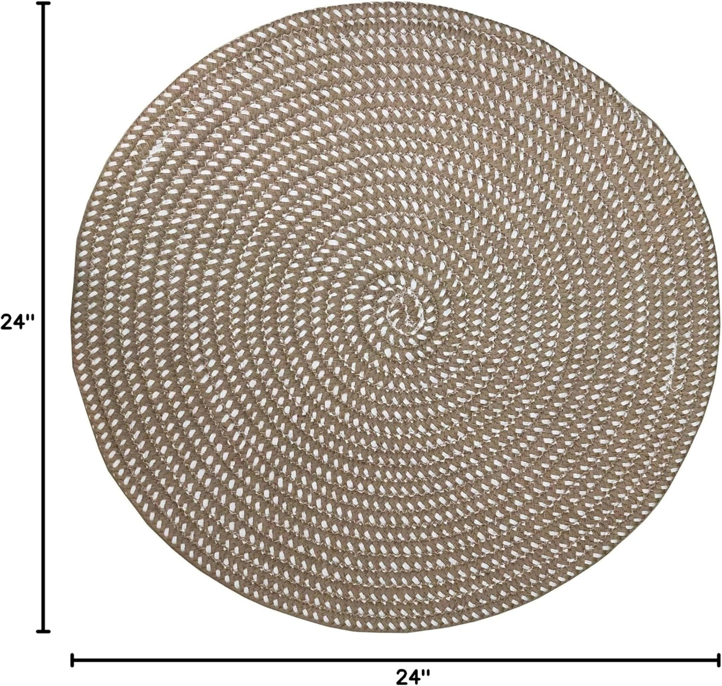 Skiennix Hand Woven Round Area Rug - Cozy Cushion for Living Room & Bedroom | 2' Dark Camel