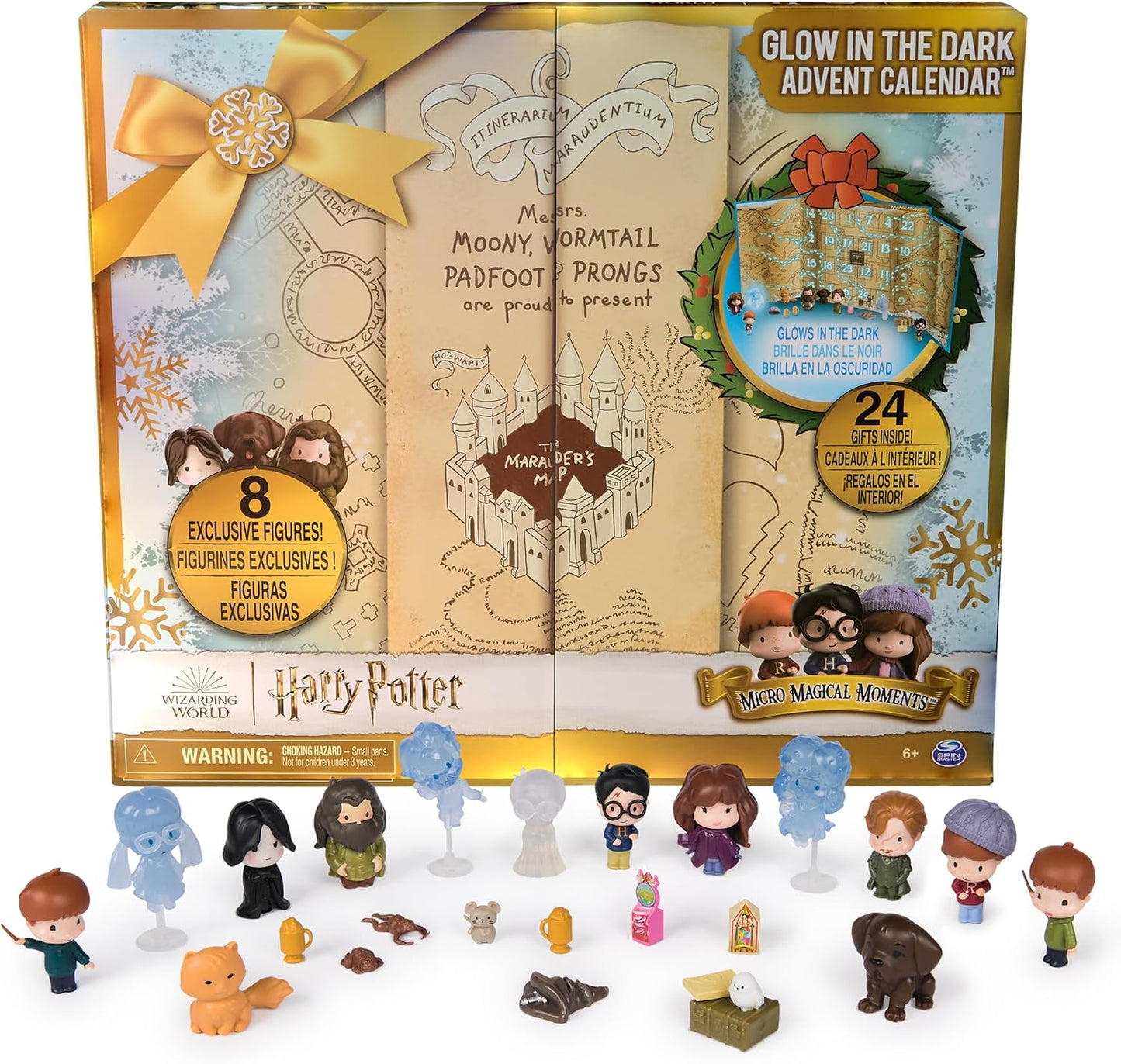 Wizarding World Harry Potter Glow in The Dark Advent Calendar 2024 - 24 Surprise Toys for Ages 6+
