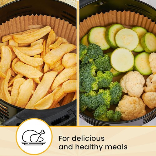 Baker's Signature 250 Pcs Air Fryer Liners - Non-Stick, Oil Proof, 8 Inch for 5-8 Qt Baskets