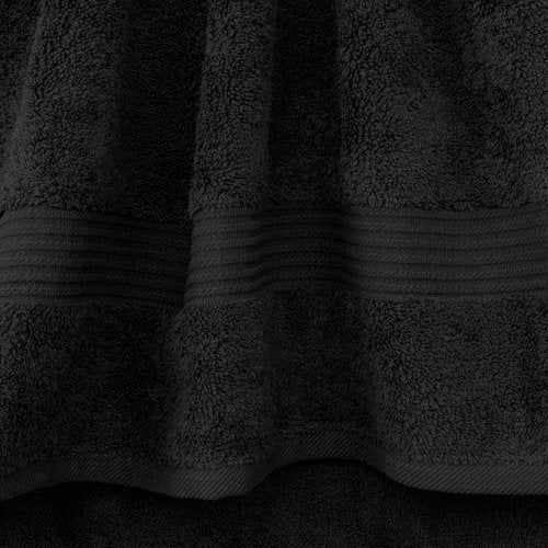 Cotton Paradise Hand Towels - 100% Turkish Cotton, Soft & Absorbent | 4-Piece Black Set