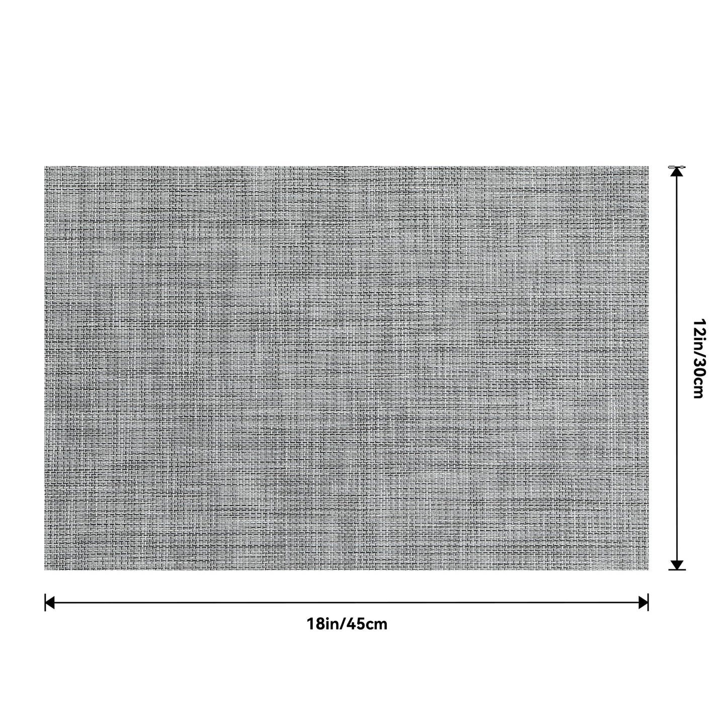 Leetaltree Linen Grey Placemats Set of 4 - Heat Resistant Non-Slip Place mats for Dining Table, Washable Durable PVC Vinyl Woven Table Mats（Linen Grey, 4）