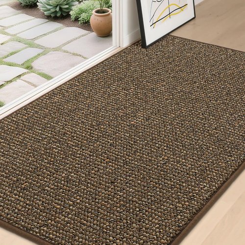 BEQHAUSE Dirt Trapper Door Mat - Non-Slip, Washable, Dirt Resistant | 36" x 60", Brown Entryway Mat