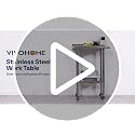VIVOHOME 24 x 18 Inch Stainless Steel Work Table with Backsplash & Wheels, Height-Adjustable Shelf
