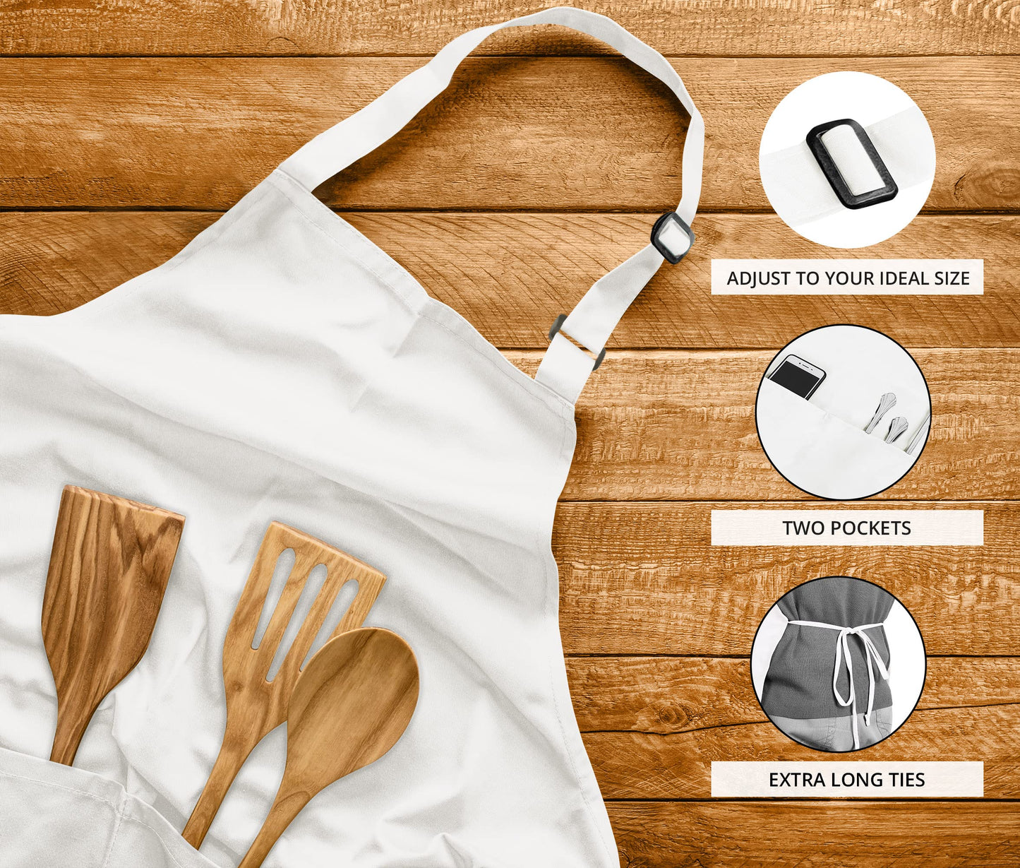 Utopia Kitchen 2 Pack Bib Apron, Adjustable with 2 Pockets, Water and Oil Resistant, Cooking Kitchen Chef Apron for Women Men