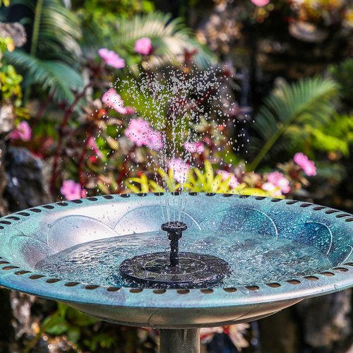 AISITIN Solar Bird Bath Fountain - 6 Nozzles for Outdoor Use | Solar Powered Floating Water Pump