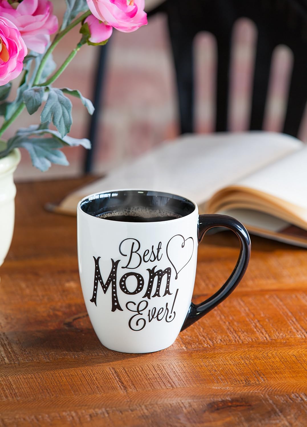 Beautiful Mom Ceramic Coffee Mug with Black Ink & Gift Box - 6x5x4 Inches
